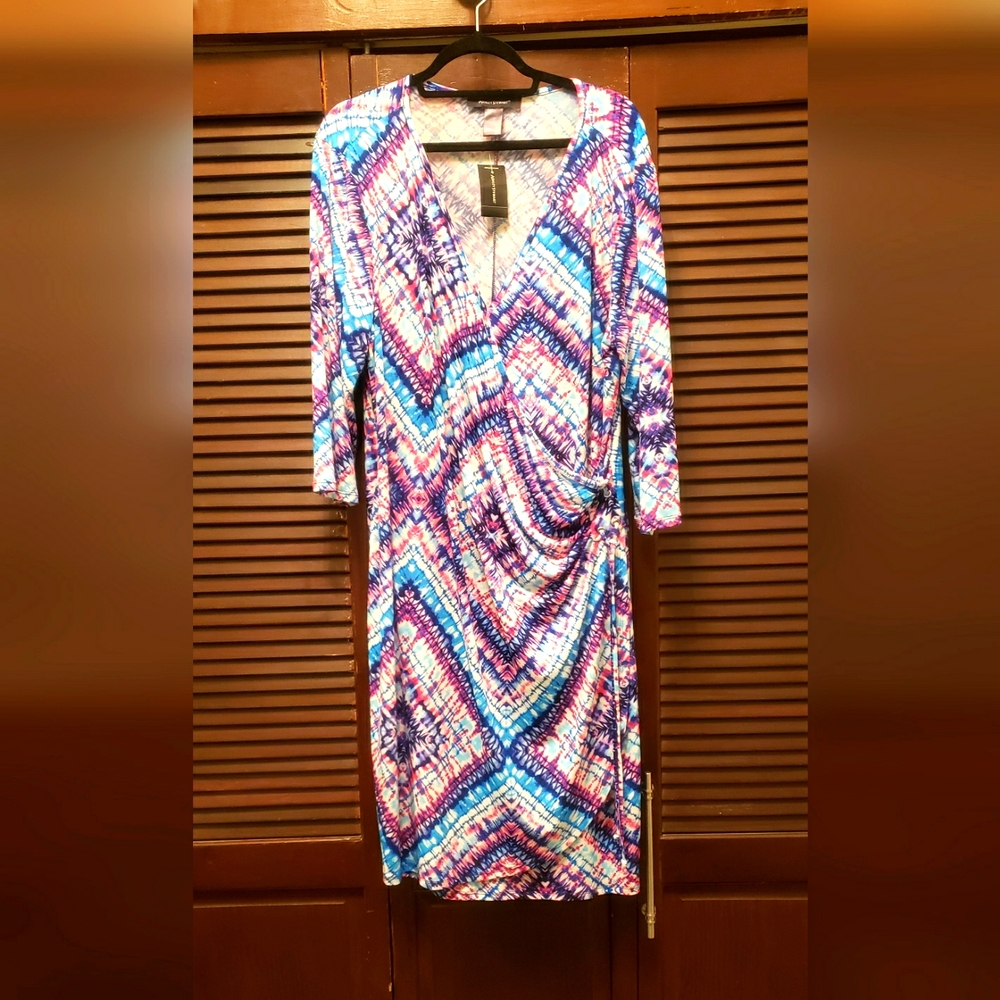 Ashley Stewart Tie-Dye Wrap Dress
